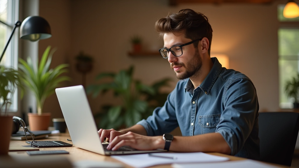 Personne travaillant sur un projet de conception graphique sur un ordinateur portable avec des outils de design visibles